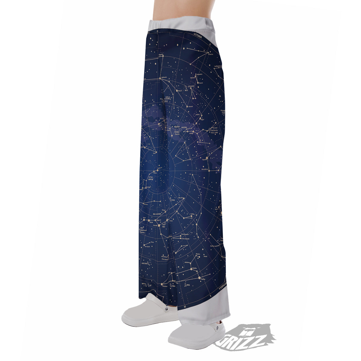 Sky Map Constellation Print Pajama Pants-grizzshop