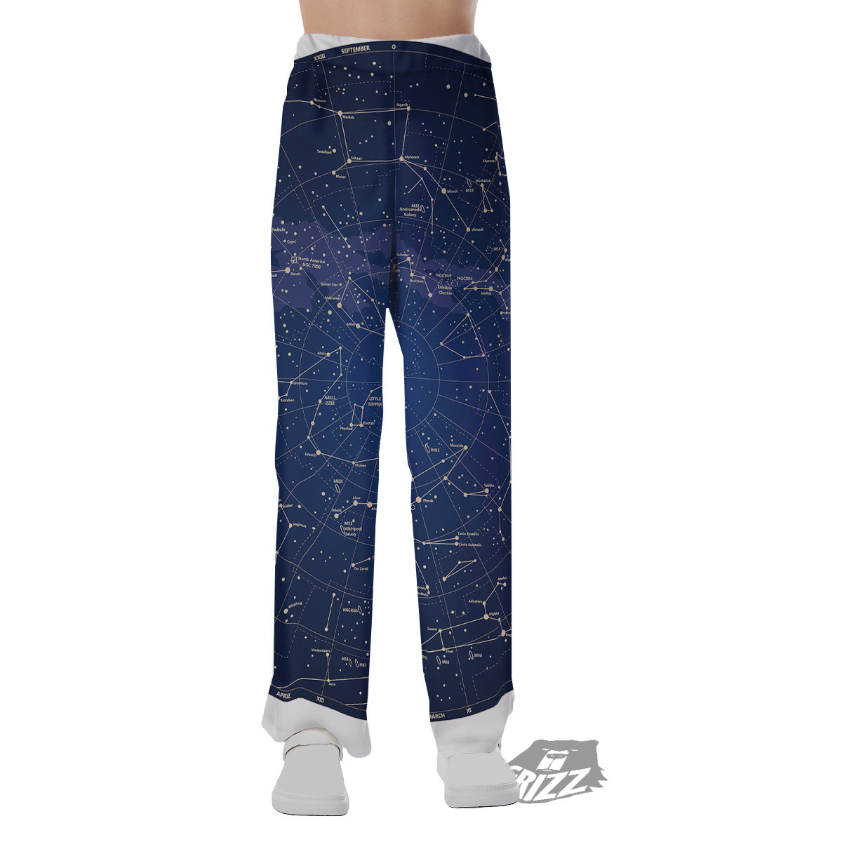Sky Map Constellation Print Pajama Pants-grizzshop