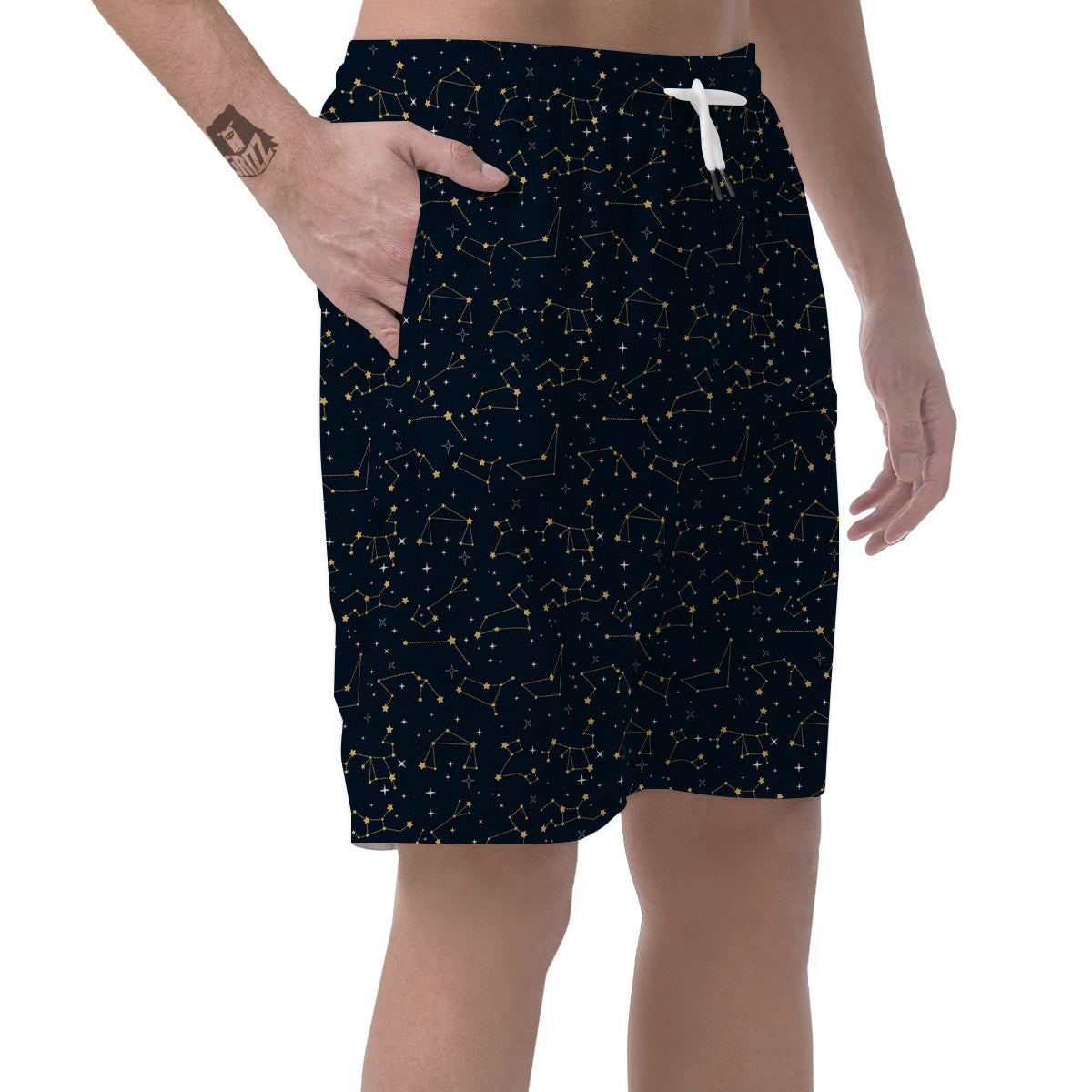 Sky Map Constellation Print Pattern Men's Shorts-grizzshop