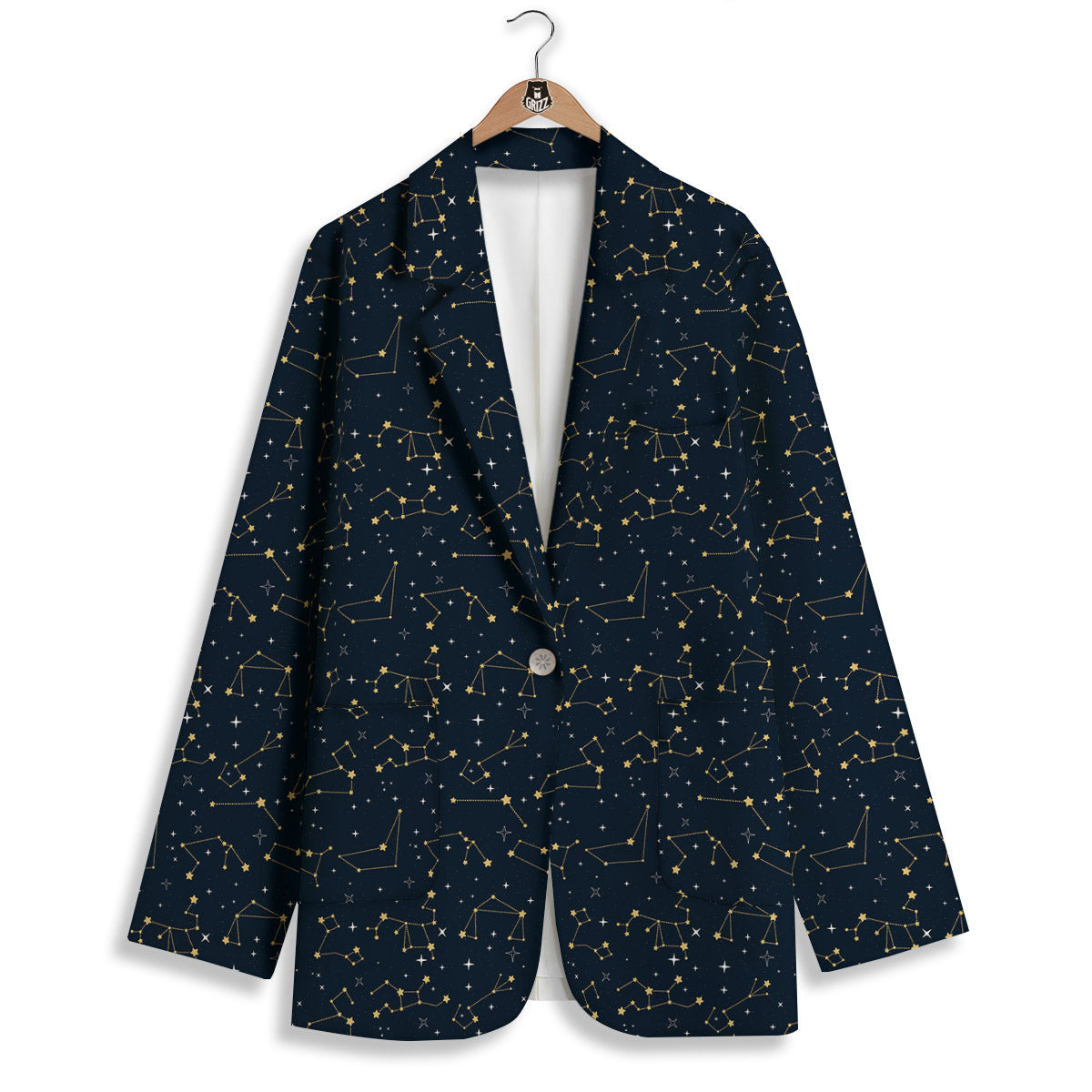 Sky Map Constellation Print Pattern Women's Blazer-grizzshop