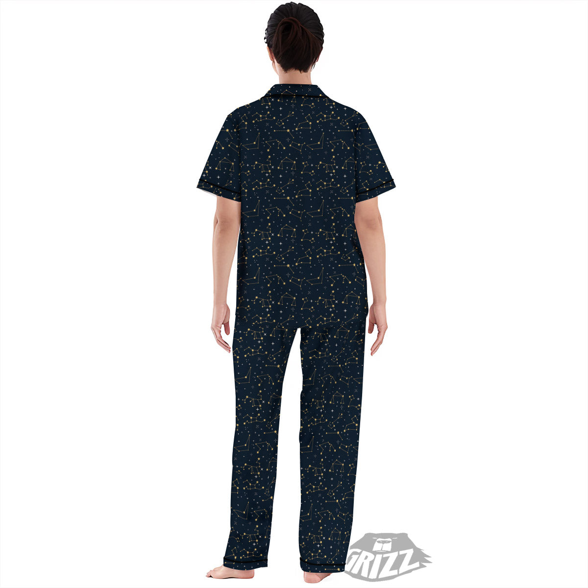 Sky Map Constellation Print Pattern Women's Pajamas Set-grizzshop