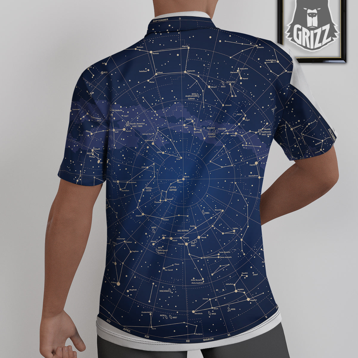 Sky Map Constellation Print Untucked Shirts-grizzshop