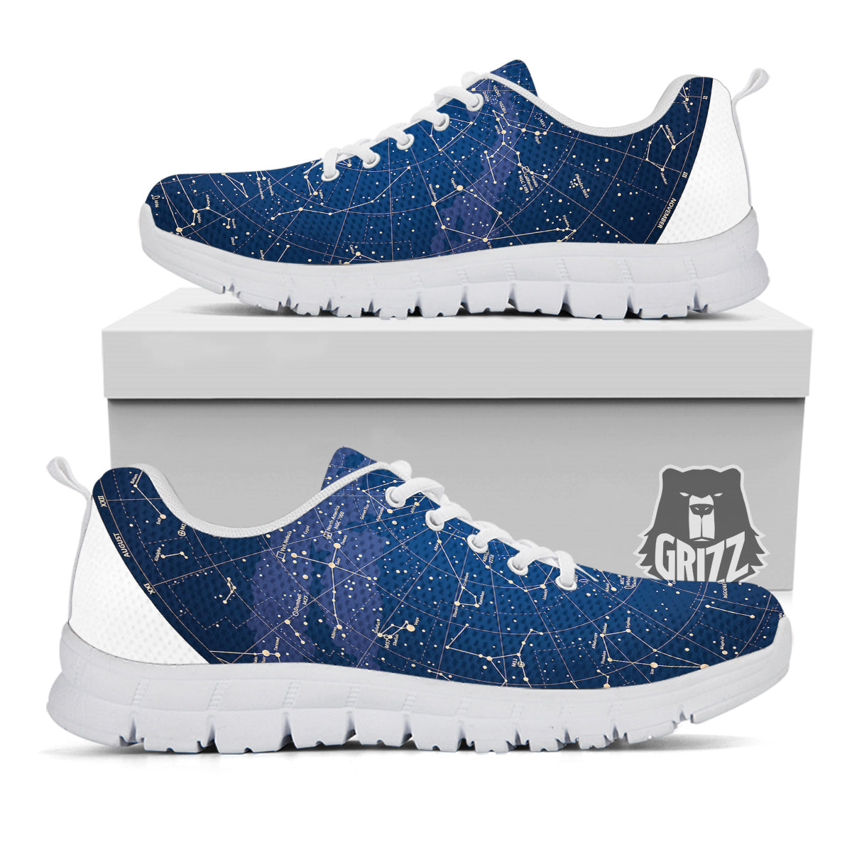 Sky Map Constellation Print White Sneaker-grizzshop