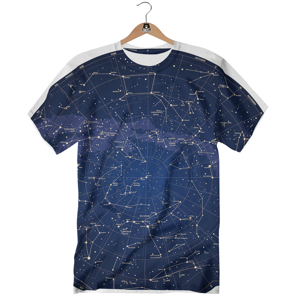 Sky Map Constellation Print copy T-Shirt-grizzshop