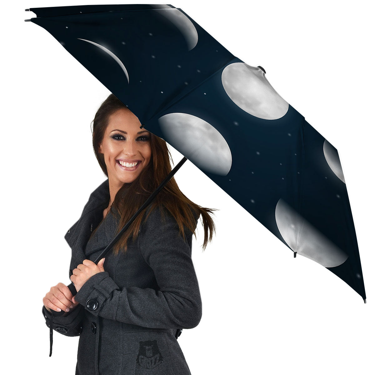 Sky Moon Night Phase Print Umbrella-grizzshop