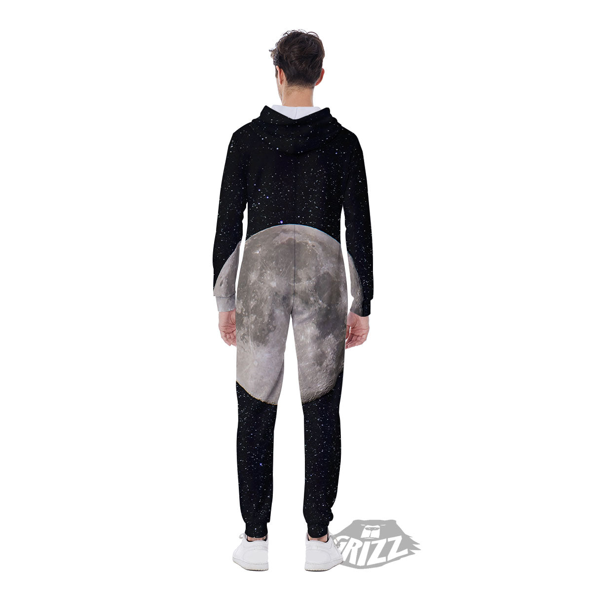 Sky Night Full Moon Print Men's Jumpsuit-grizzshop