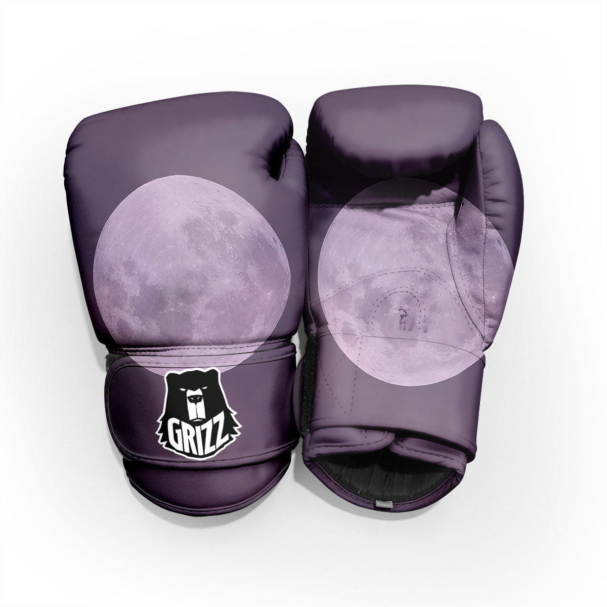 Sky Purple And Full Moon Print Pro Boxing Glove