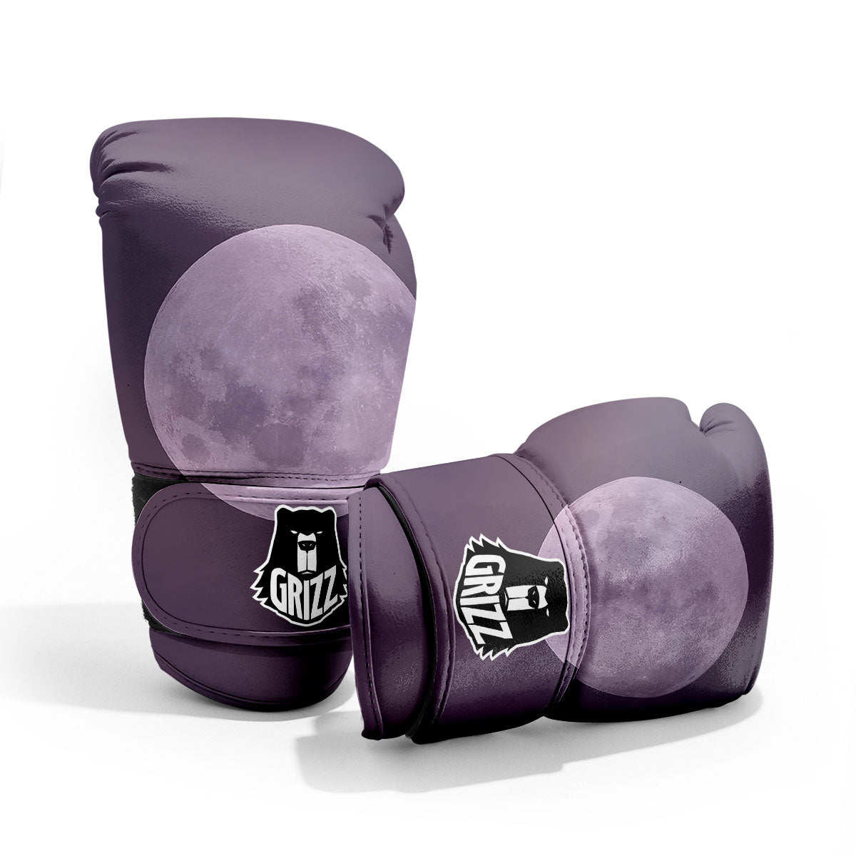 Sky Purple And Full Moon Print Pro Boxing Glove