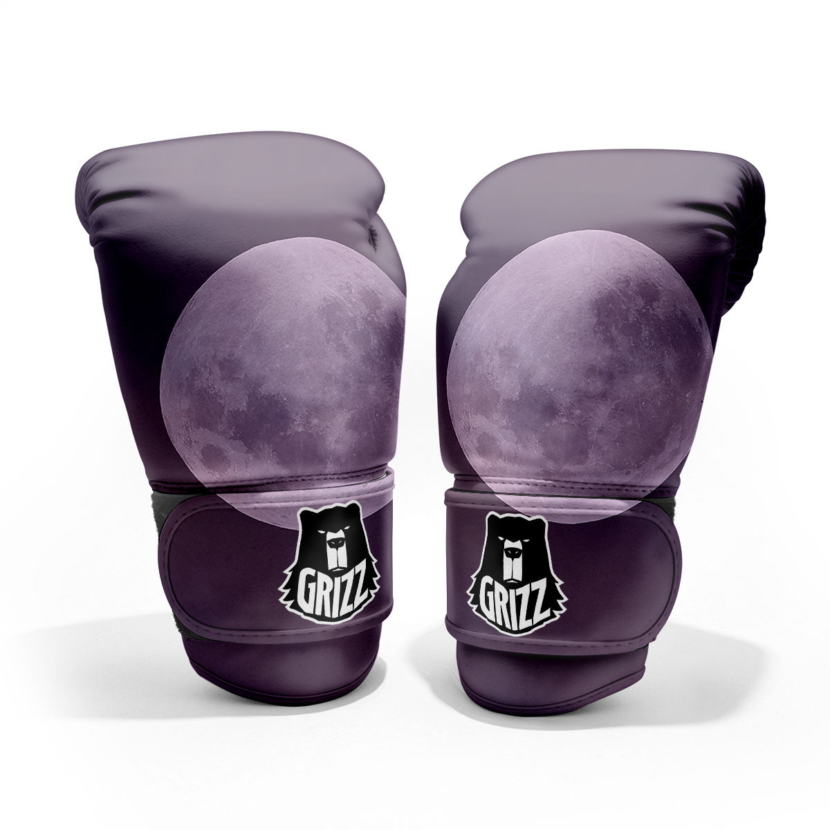 Sky Purple And Full Moon Print Pro Boxing Glove