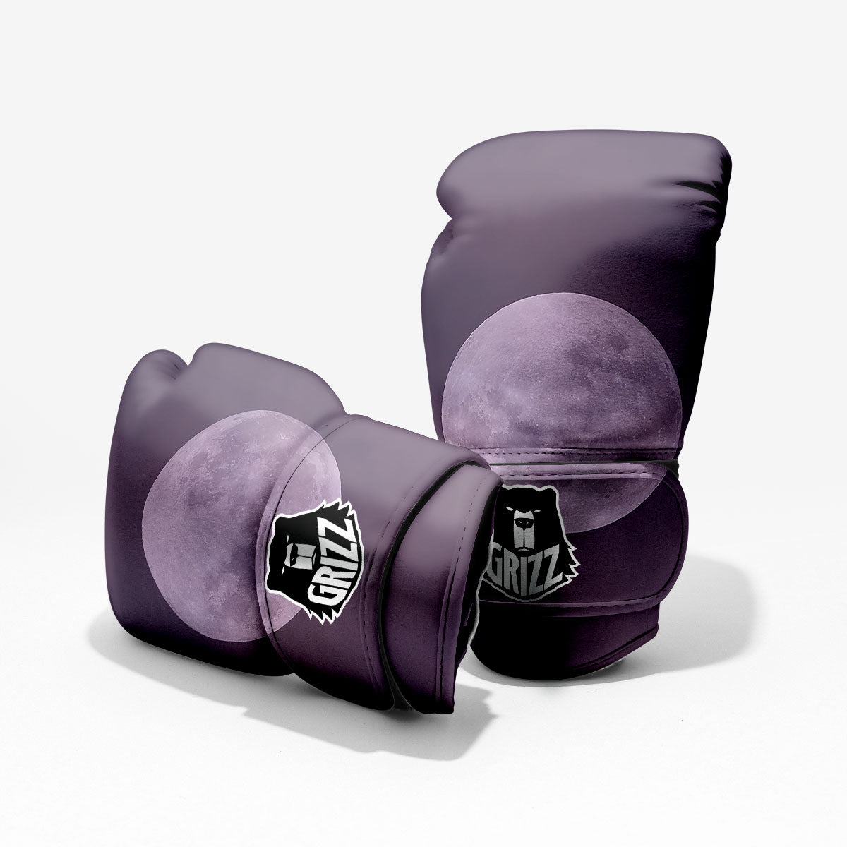Sky Purple And Full Moon Print Pro Boxing Glove