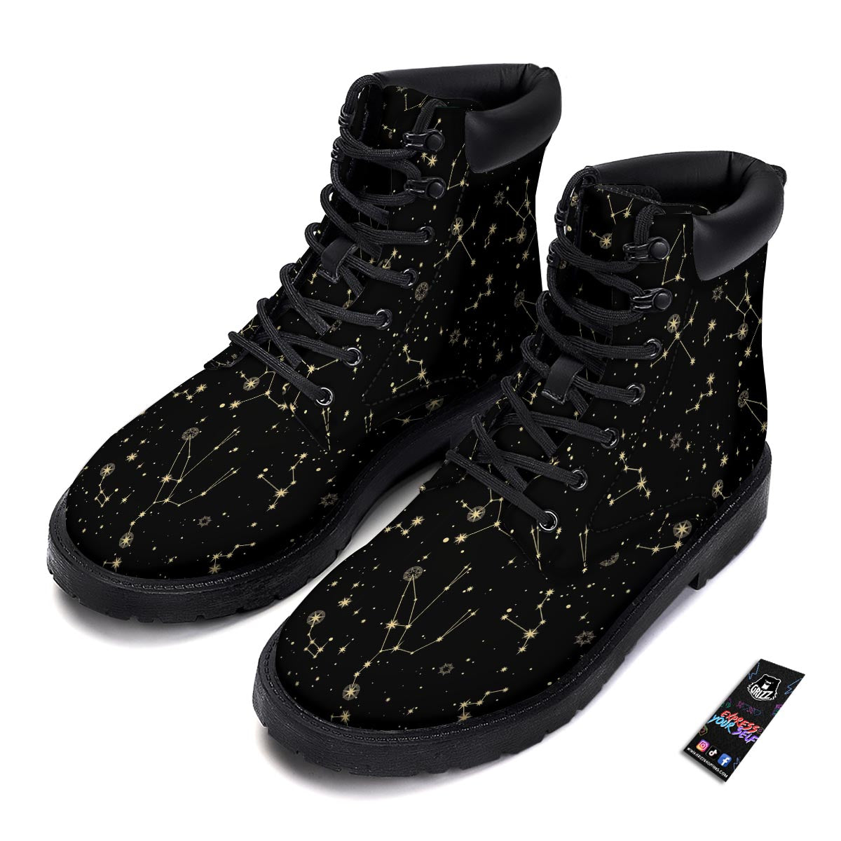 Sky Star Print Pattern Boots-grizzshop