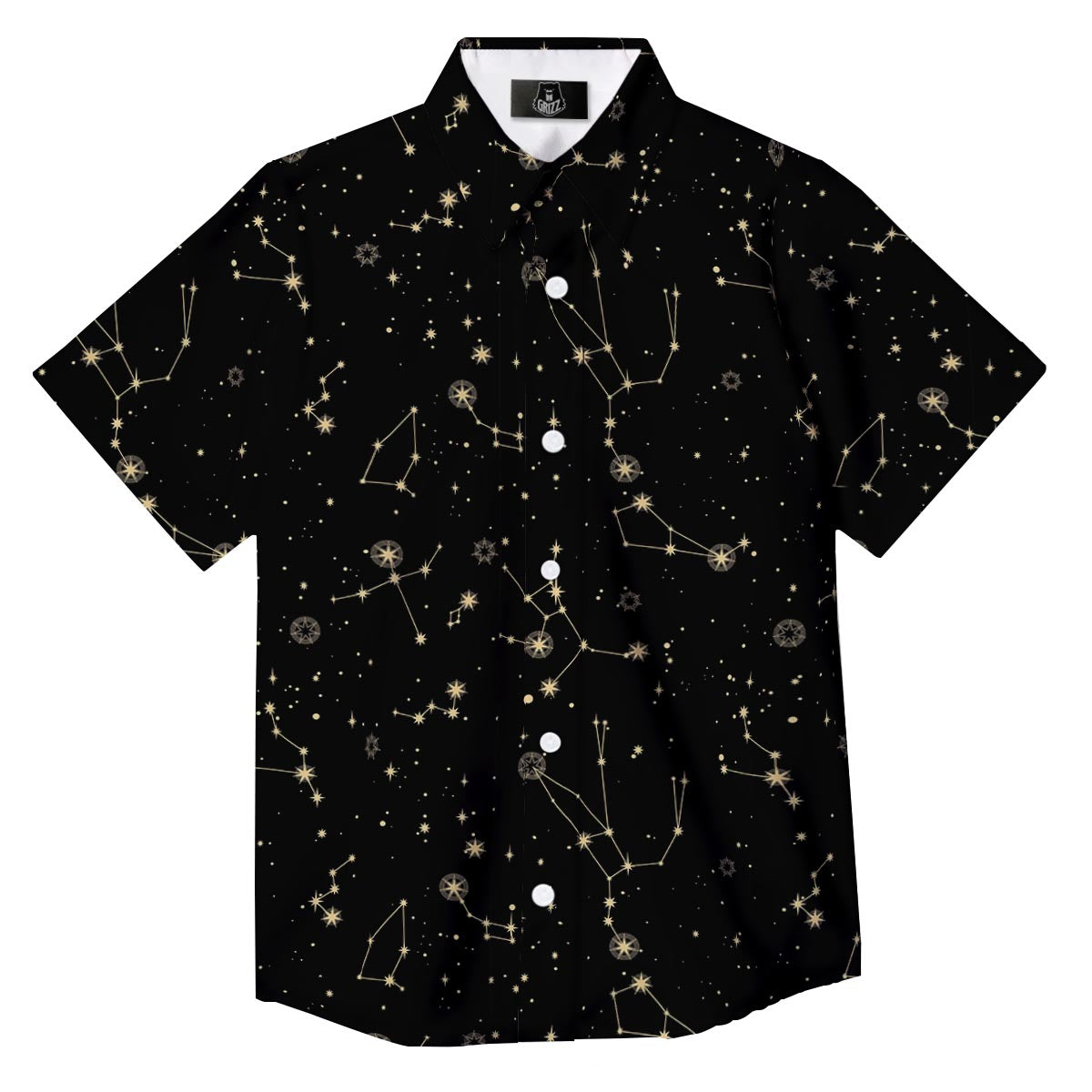 Sky Star Print Pattern Button Up Shirt-grizzshop