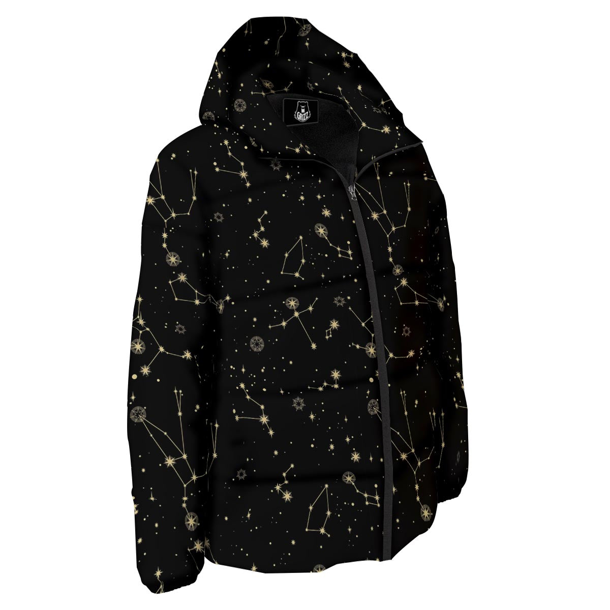 Sky Star Print Pattern Down Jacket-grizzshop