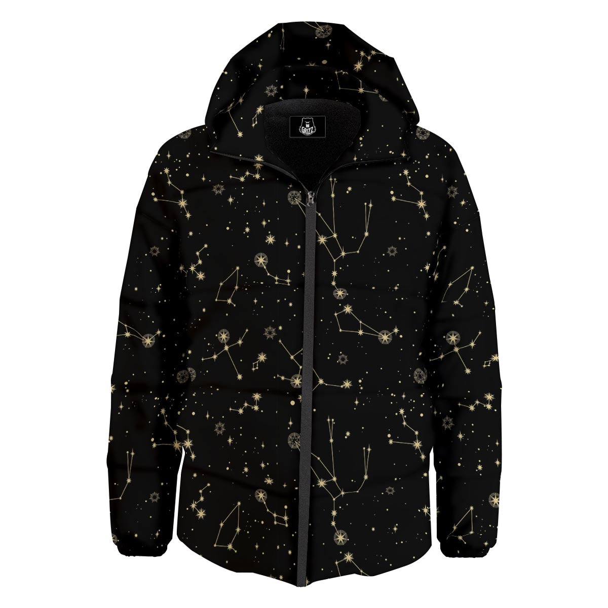 Sky Star Print Pattern Down Jacket-grizzshop
