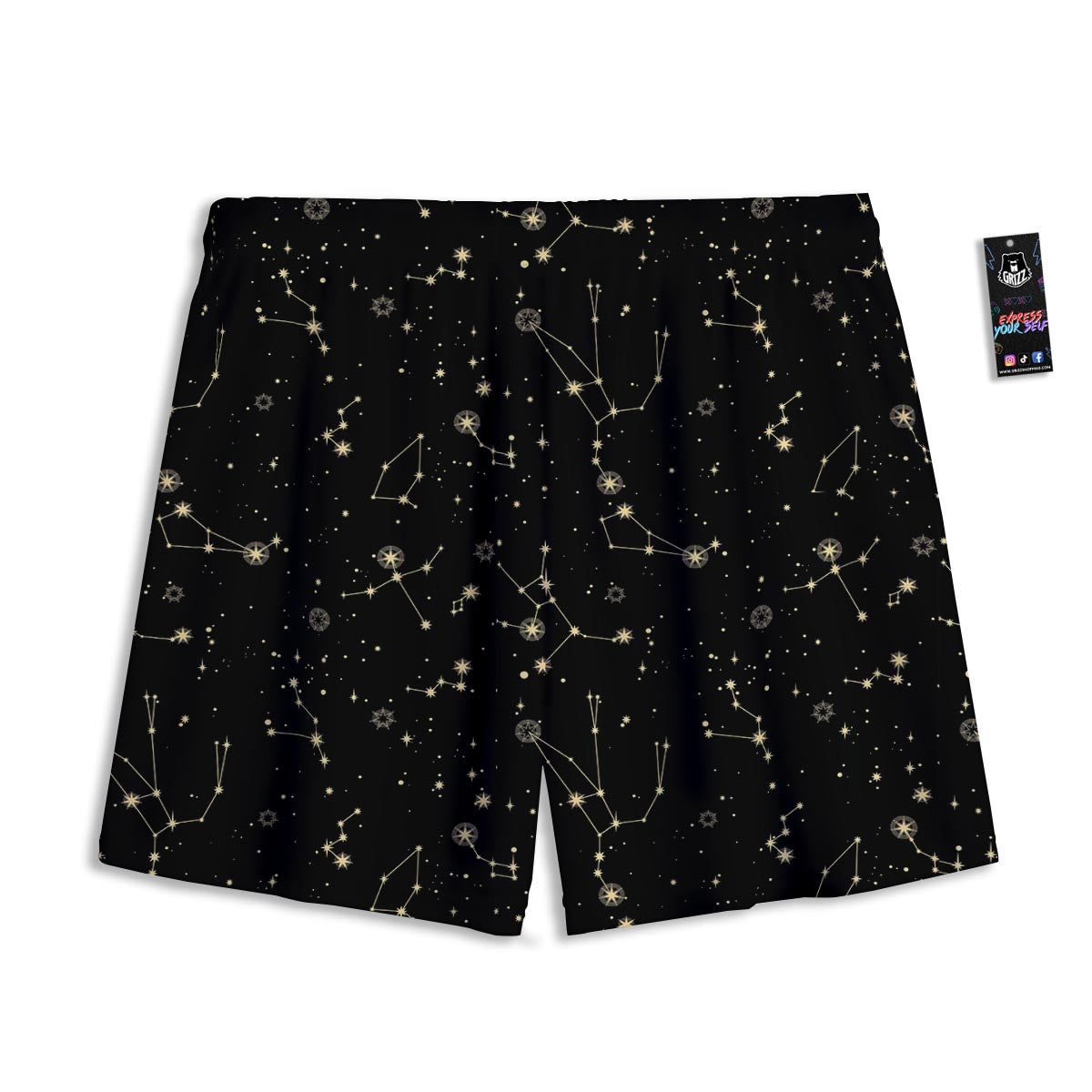 Sky Star Print Pattern Mesh Shorts