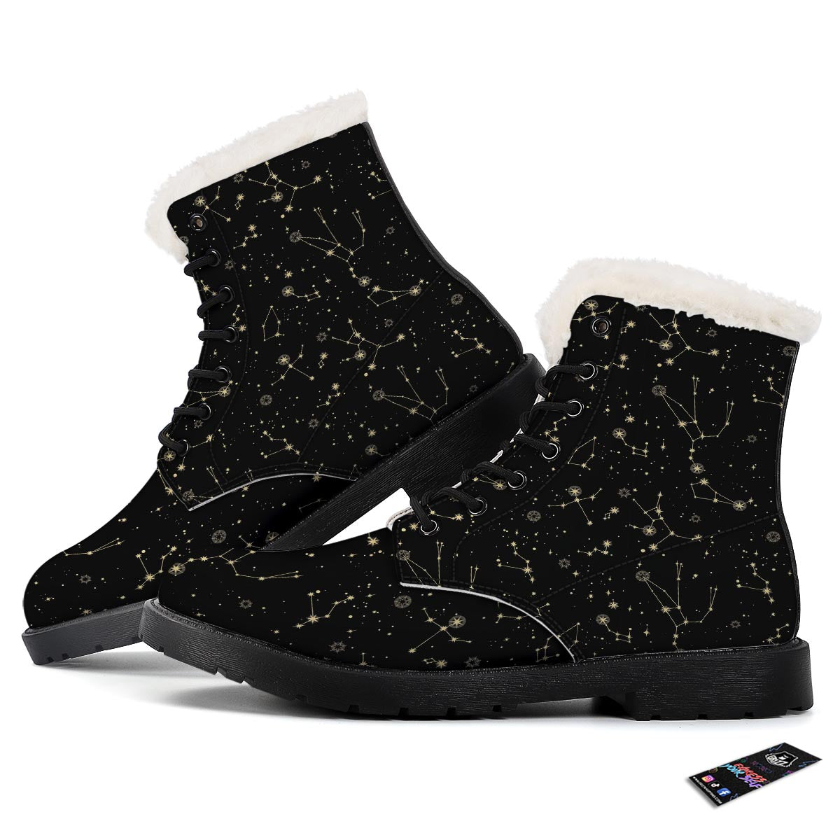 Sky Star Print Pattern Winter Boots-grizzshop
