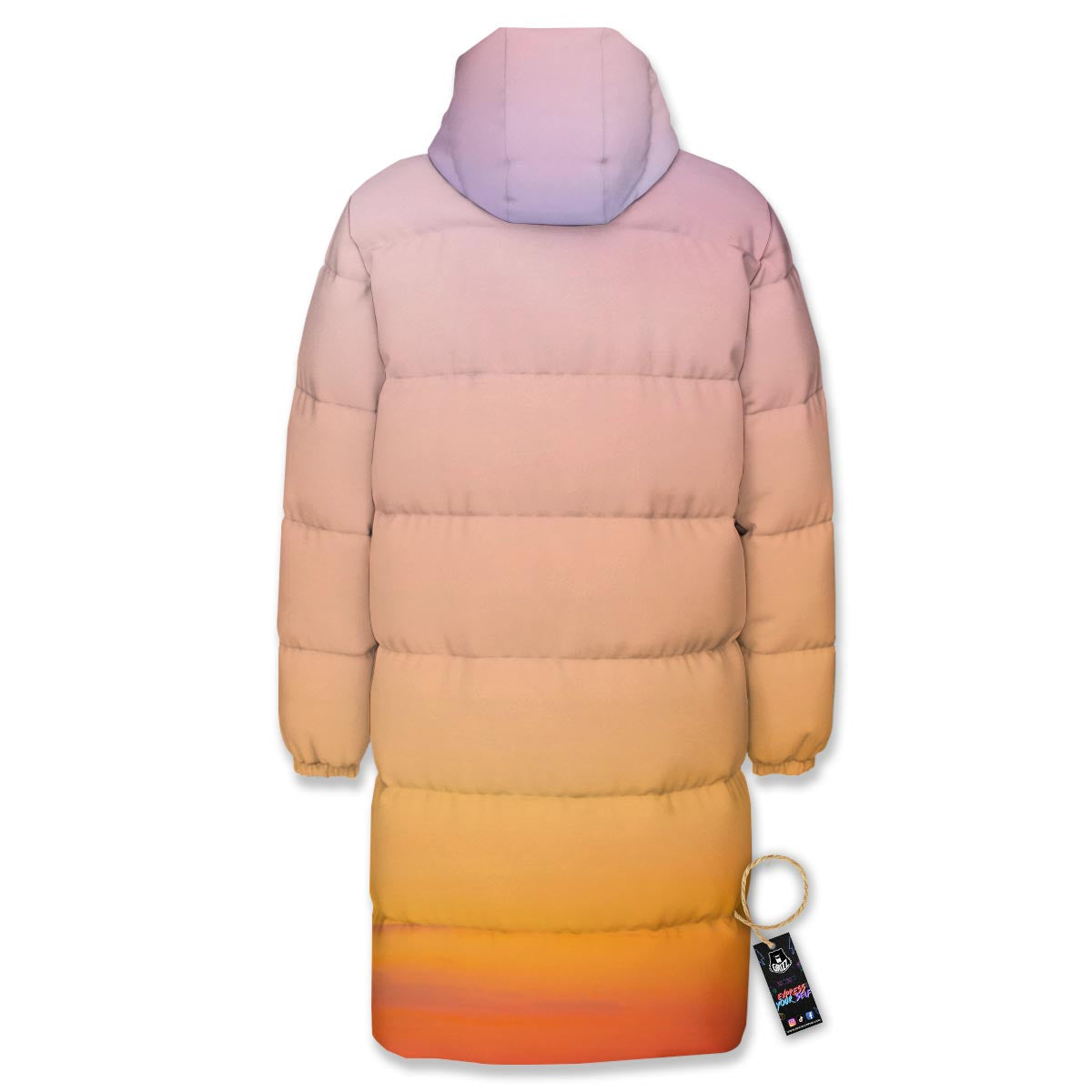 Sky Sunrise Print Long Down Jacket-grizzshop