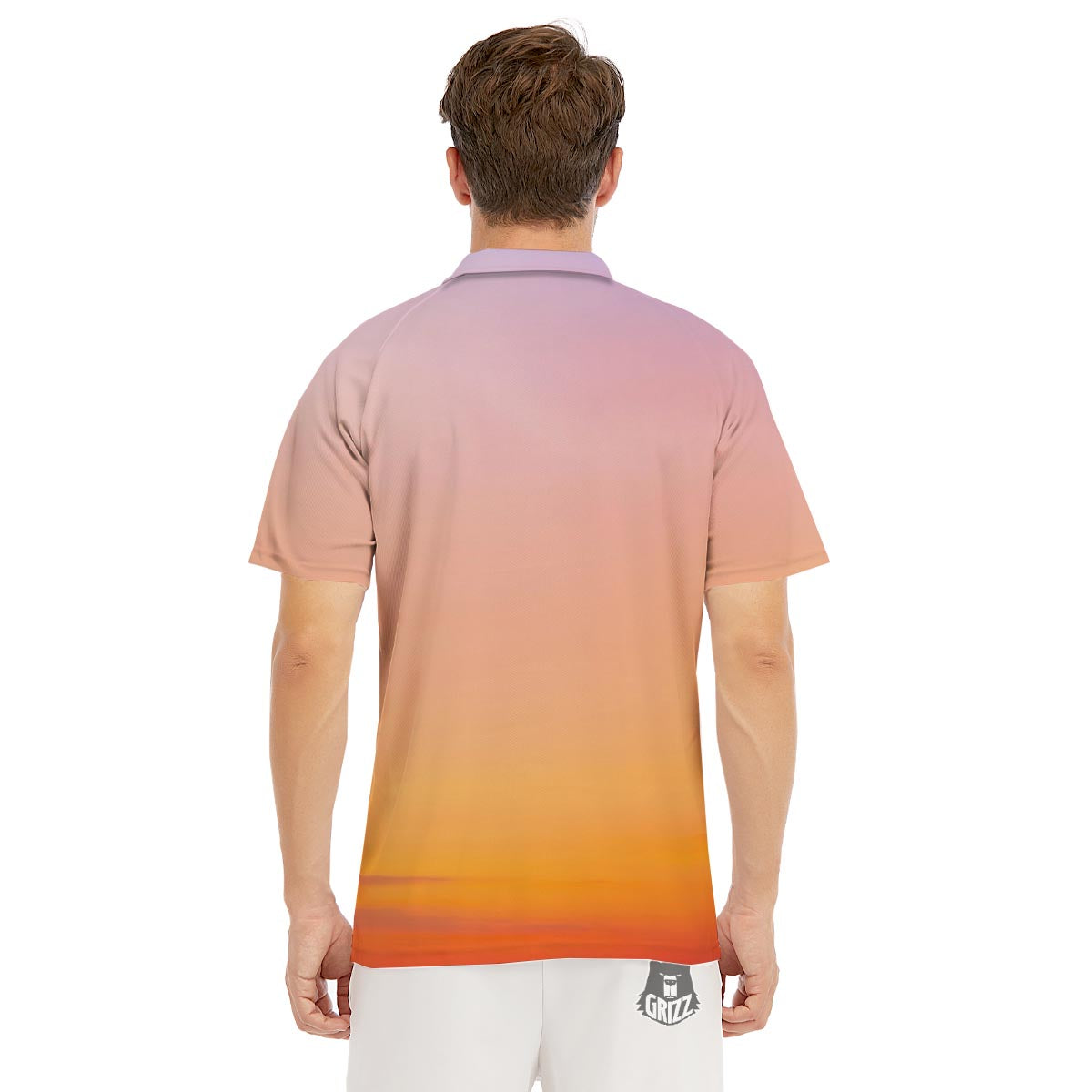 Sky Sunrise Print Men's Golf Shirts-grizzshop