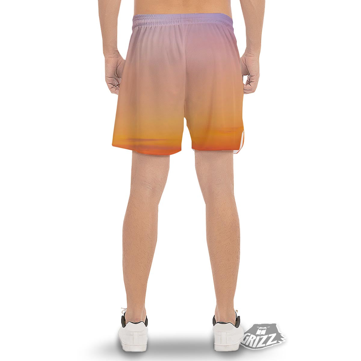 Sky Sunrise Print Men's Gym Shorts-grizzshop
