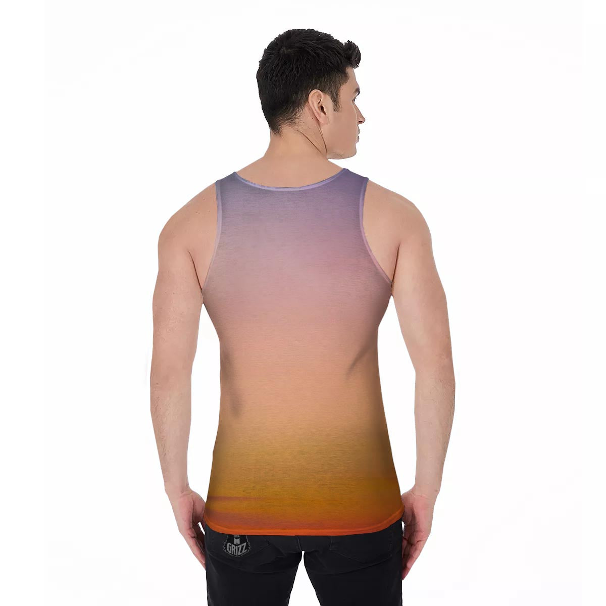 Sky Sunrise Print Men's Tank Top-grizzshop