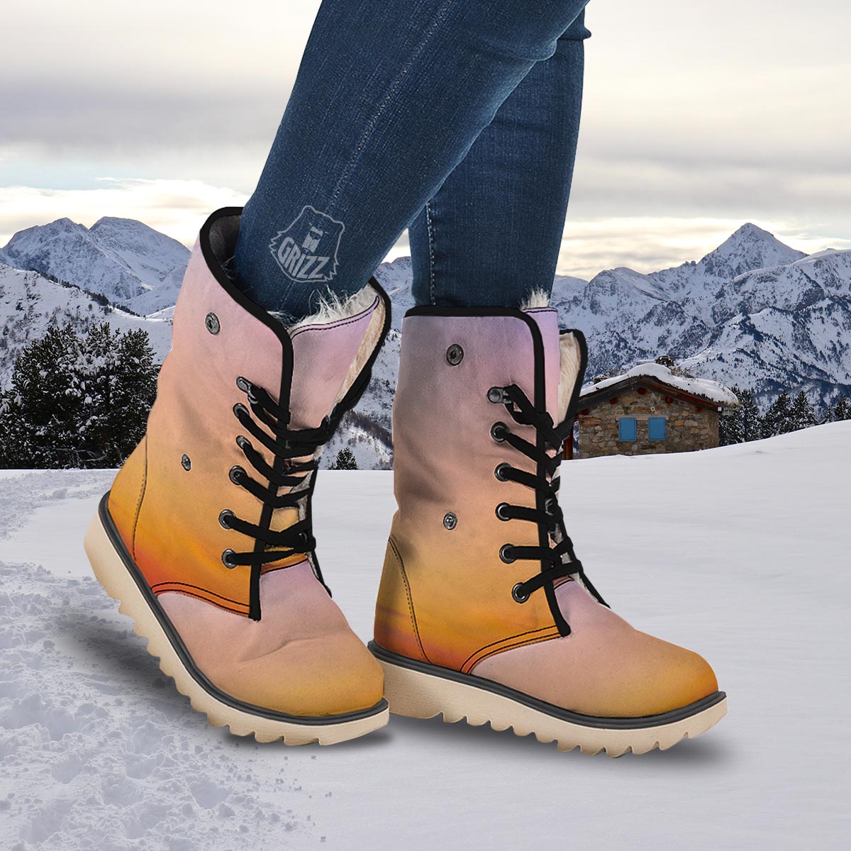 Sky Sunrise Print Snow Boots-grizzshop