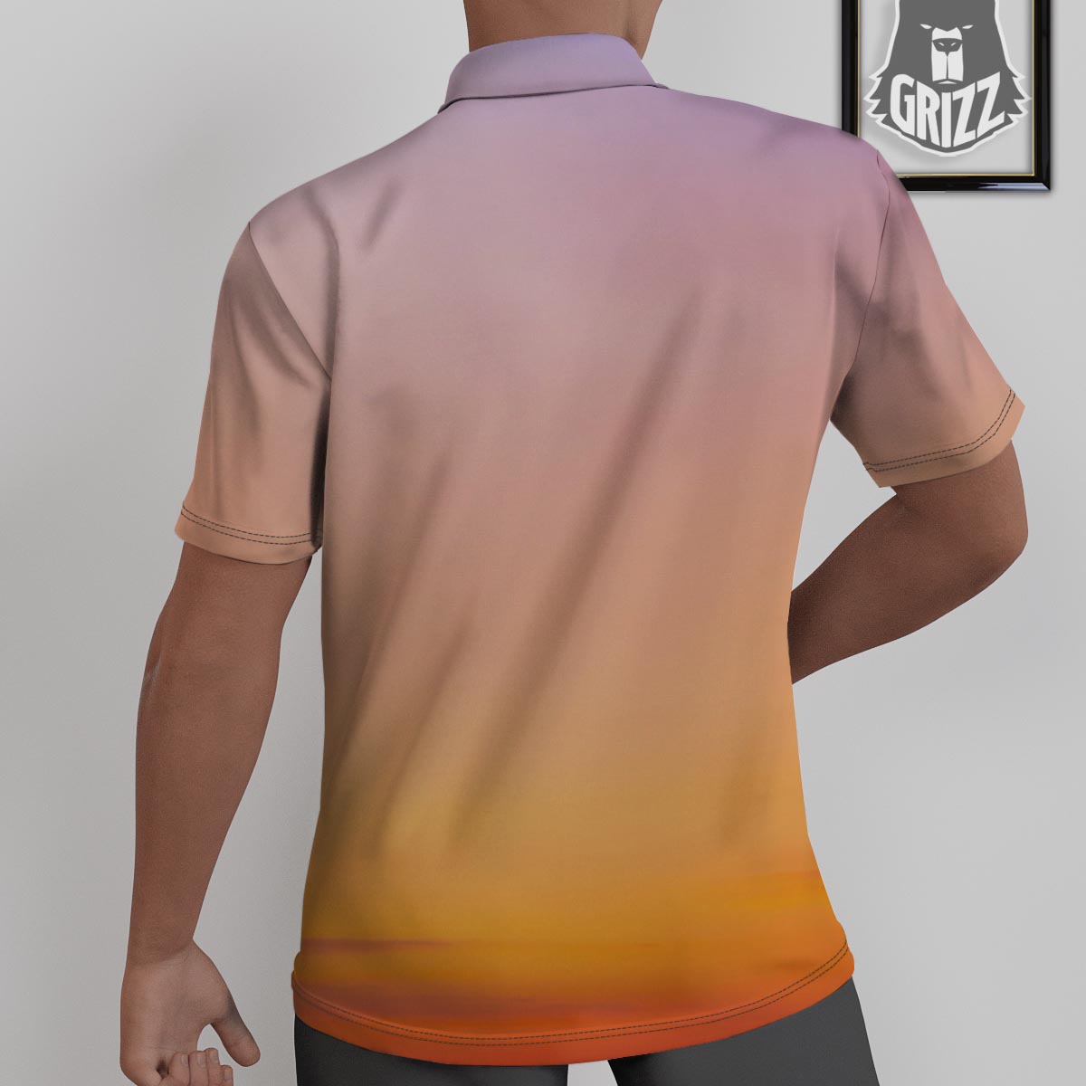Sky Sunrise Print Untucked Shirts-grizzshop