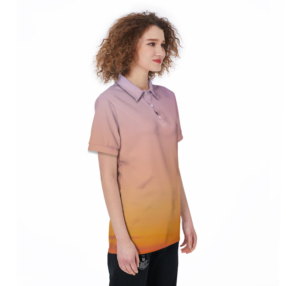 Sky Sunrise Print Women's Golf Shirts-grizzshop