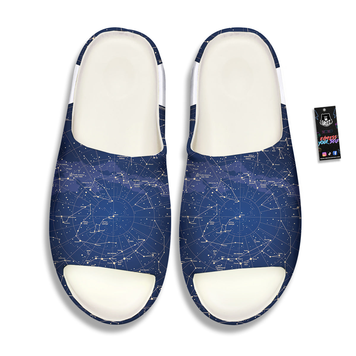 Sky Map Constellation Print Sandals-grizzshop
