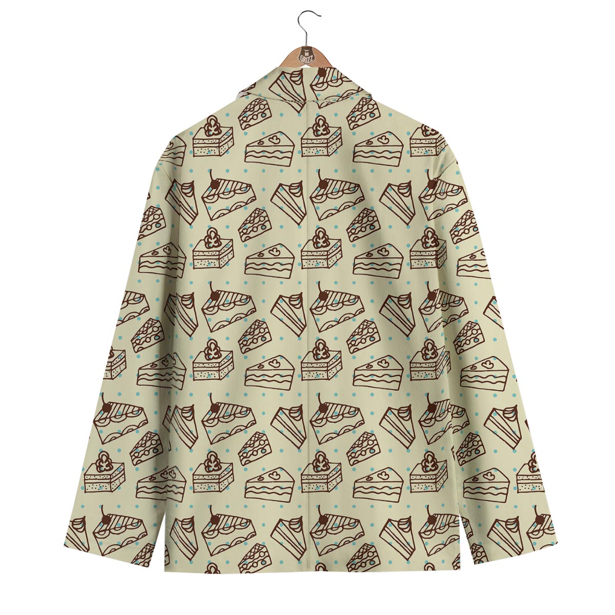Slice Cake Pattern Print Men's Blazer-grizzshop