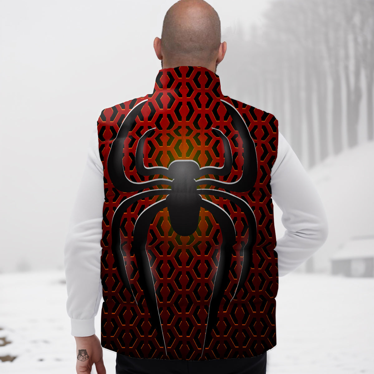 Slice Lemon Pattern Print Down Vest-grizzshop