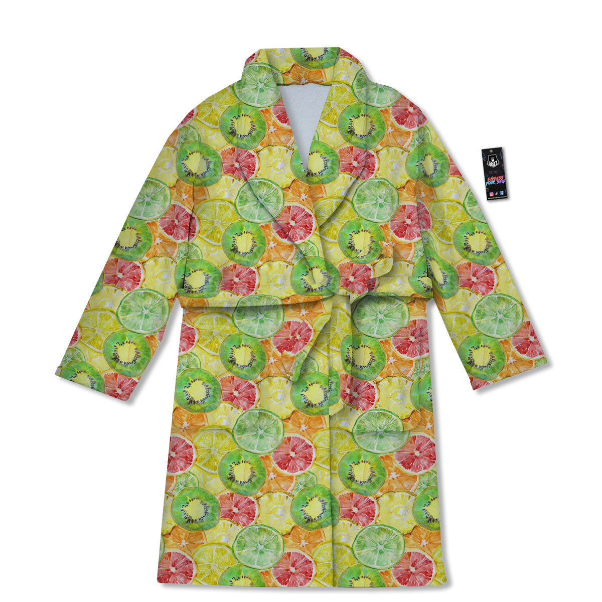 Slices Fruit Orange Print Pattern Bathrobe-grizzshop