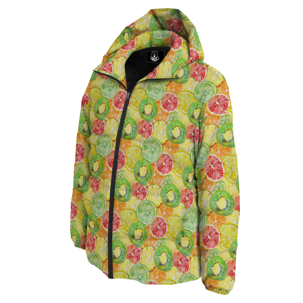 Slices Fruit Orange Print Pattern Down Jacket-grizzshop