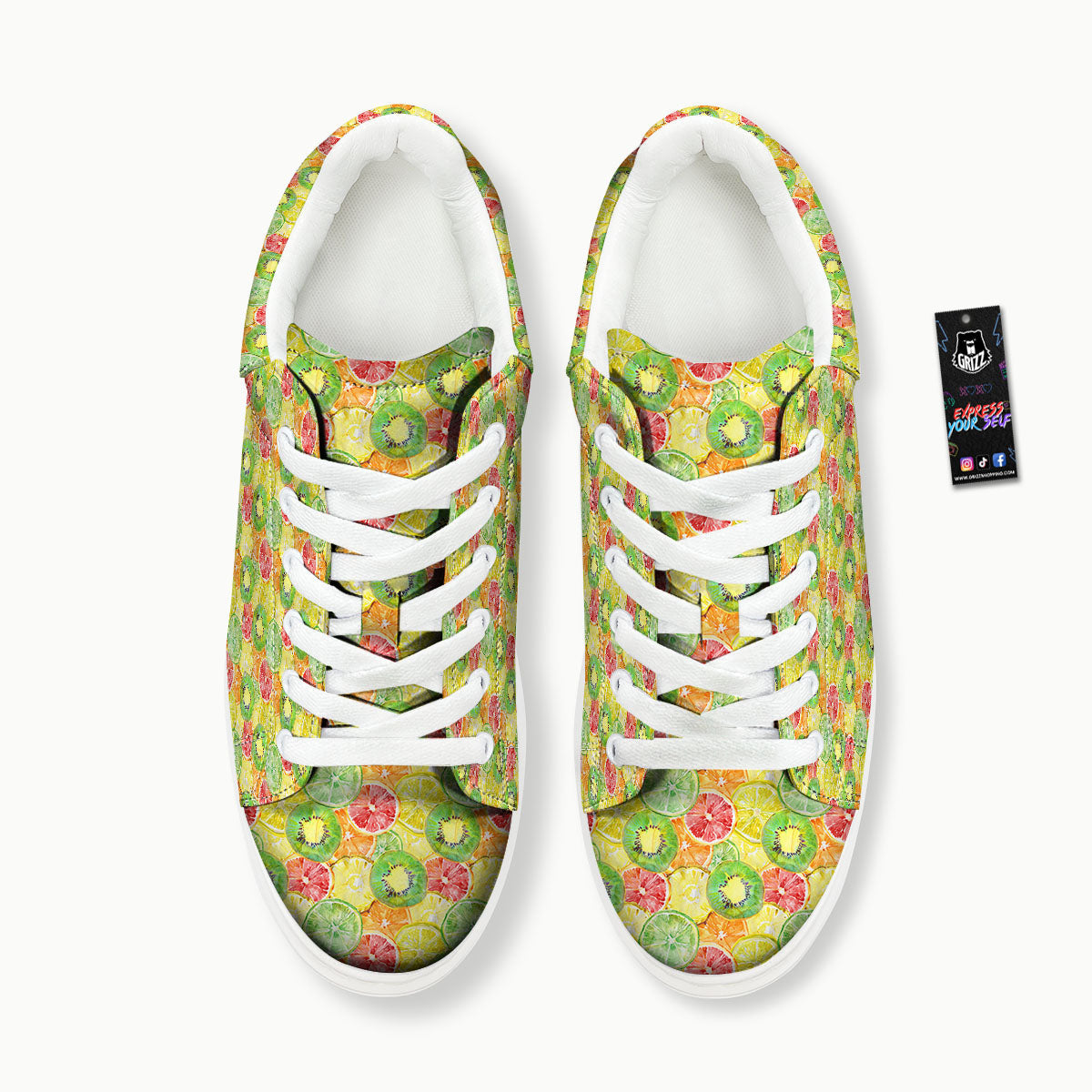 Slices Fruit Orange Print Pattern Platform Shoes-grizzshop