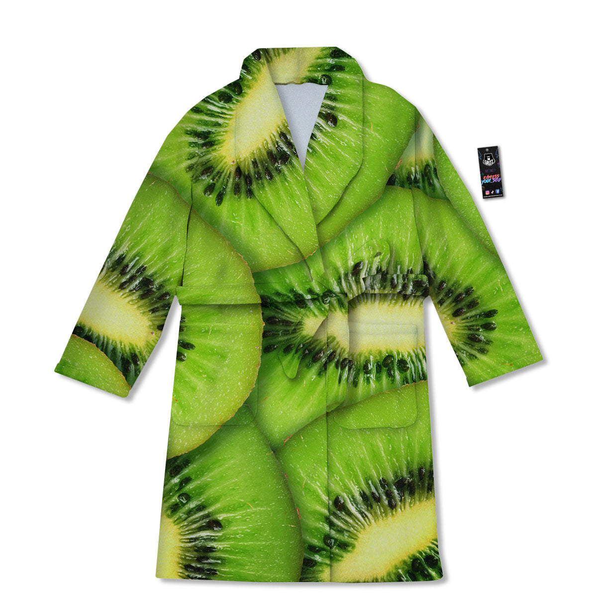 Slices Kiwi Print Bathrobe-grizzshop