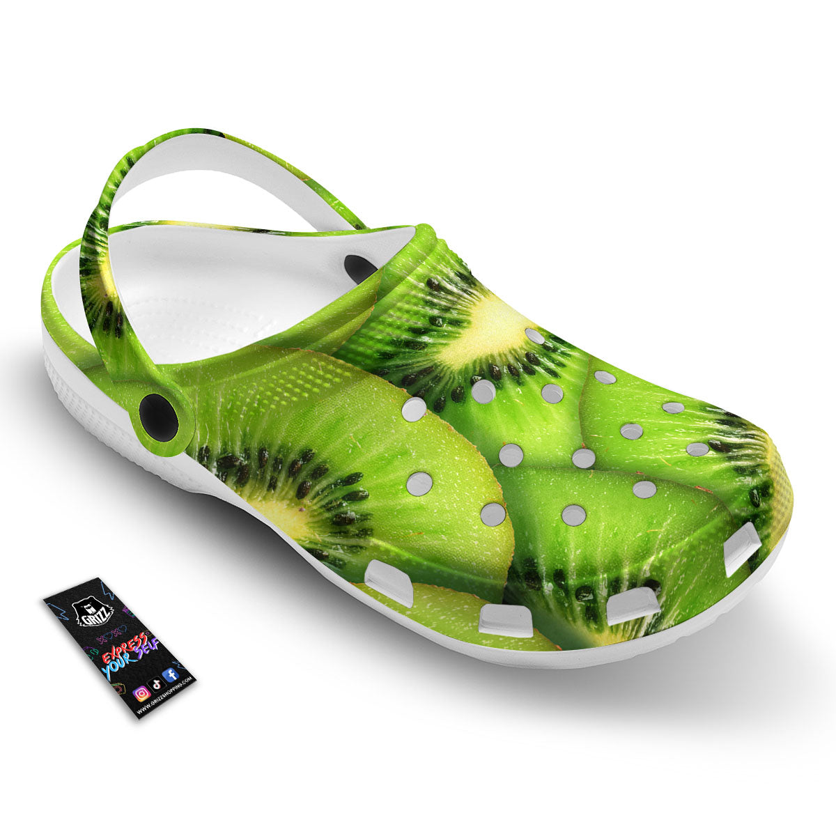 Slices Kiwi Print Clog-grizzshop