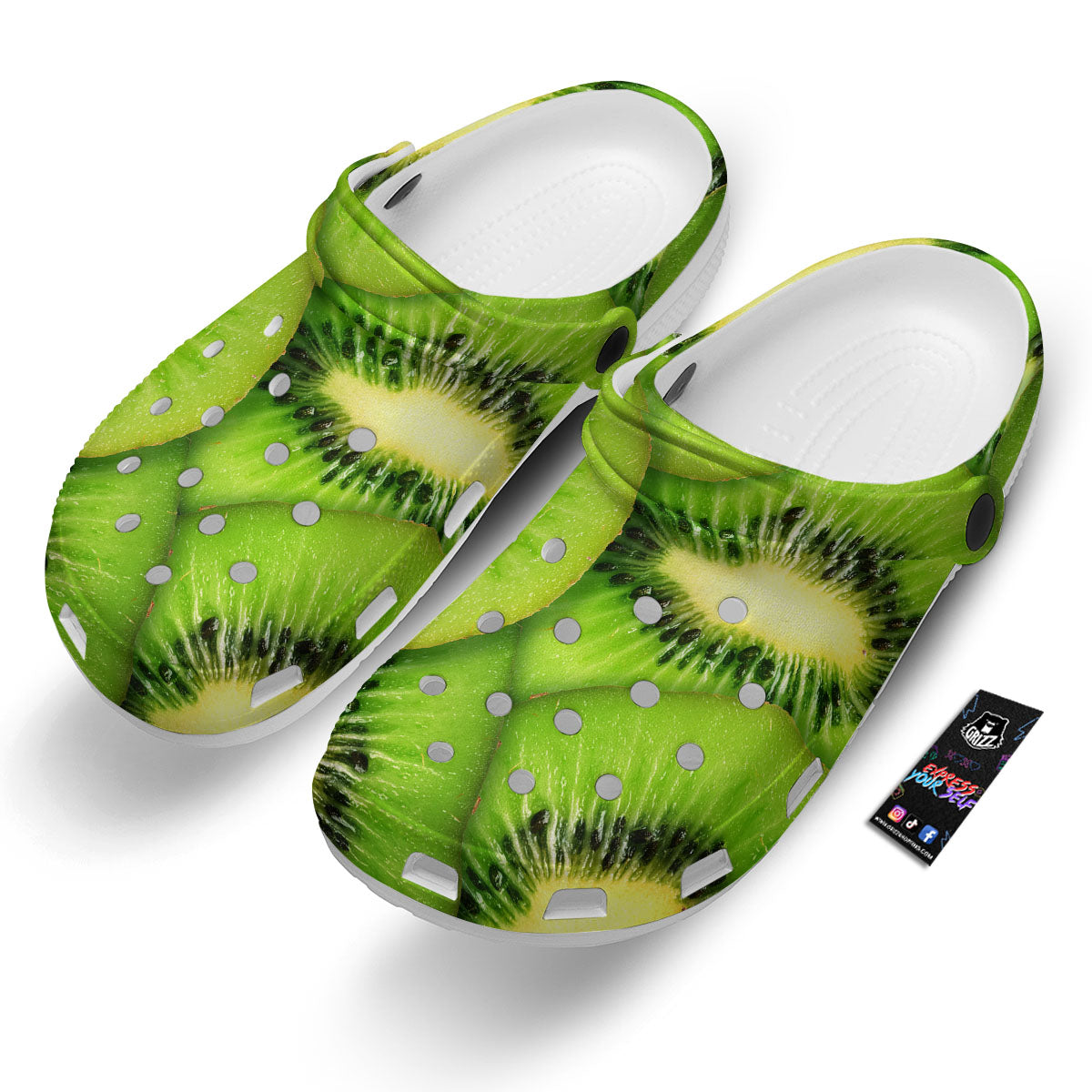 Slices Kiwi Print Clog-grizzshop