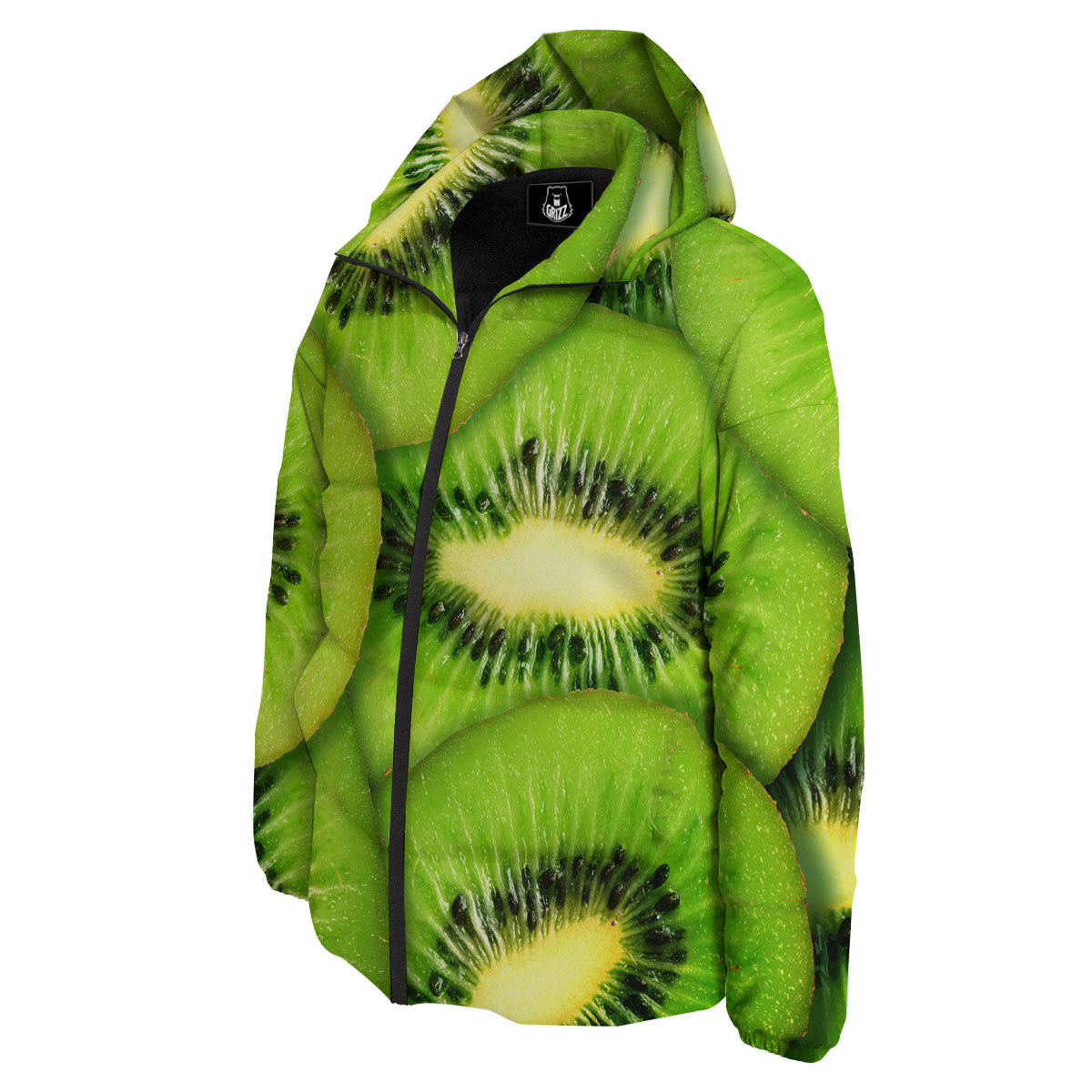 Slices Kiwi Print Down Jacket-grizzshop