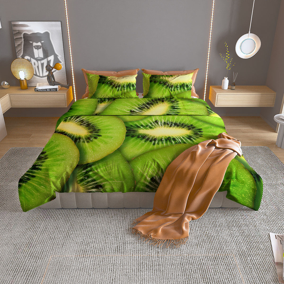 Slices Kiwi Print Duvet Cover Bedding Set