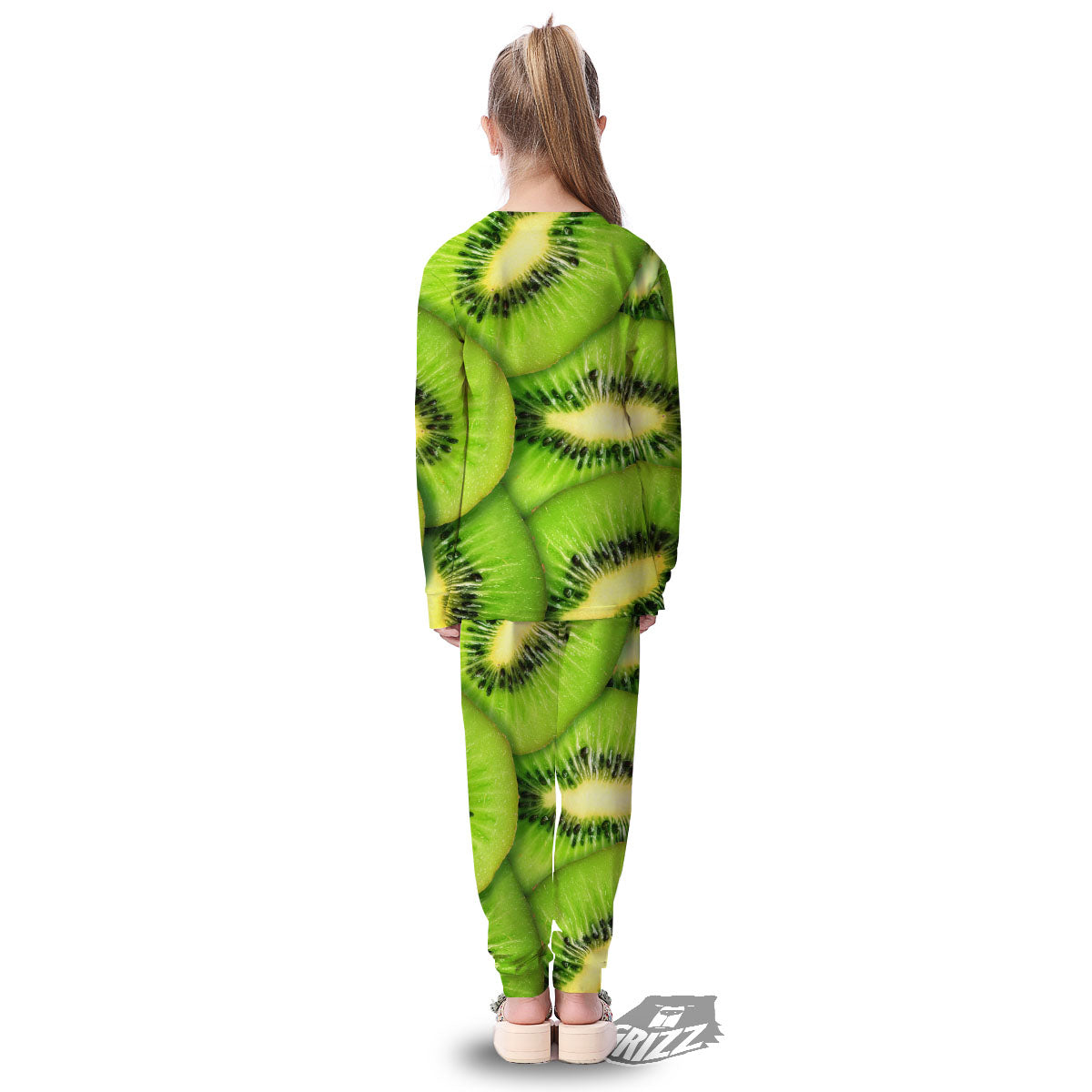 Slices Kiwi Print Kid's Pajamas-grizzshop