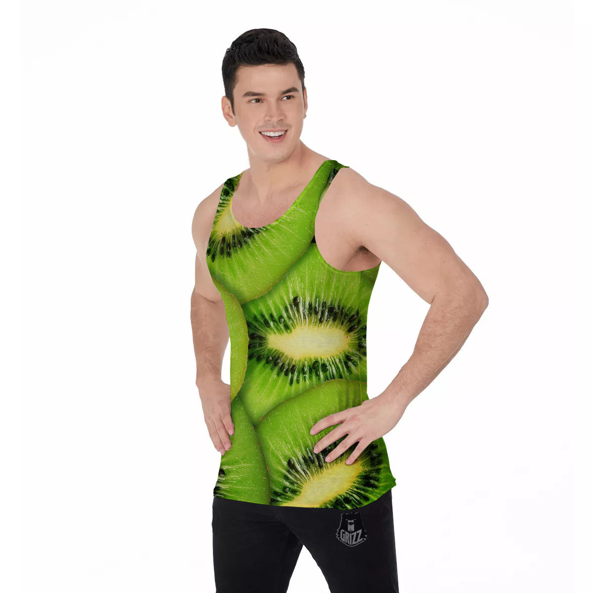 Slices Kiwi Print Men's Tank Top-grizzshop