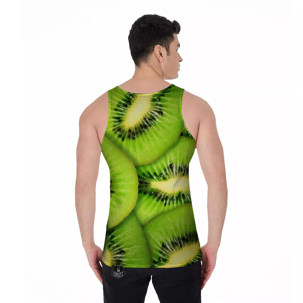 Slices Kiwi Print Men's Tank Top-grizzshop
