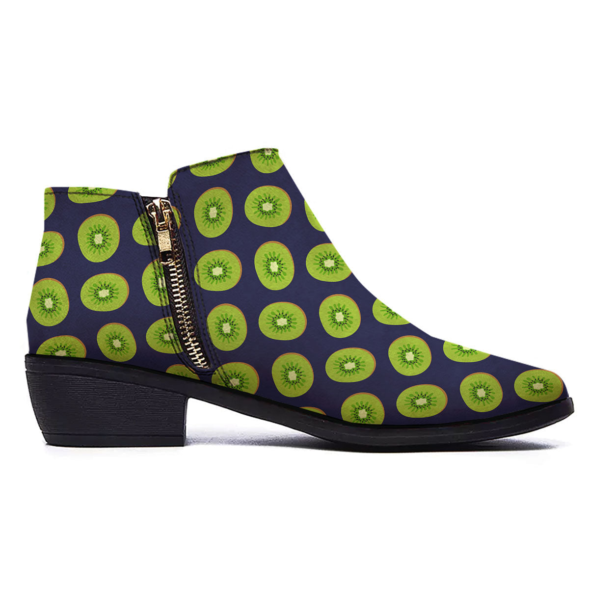 Slices Kiwi Print Pattern Ankle Boots-grizzshop