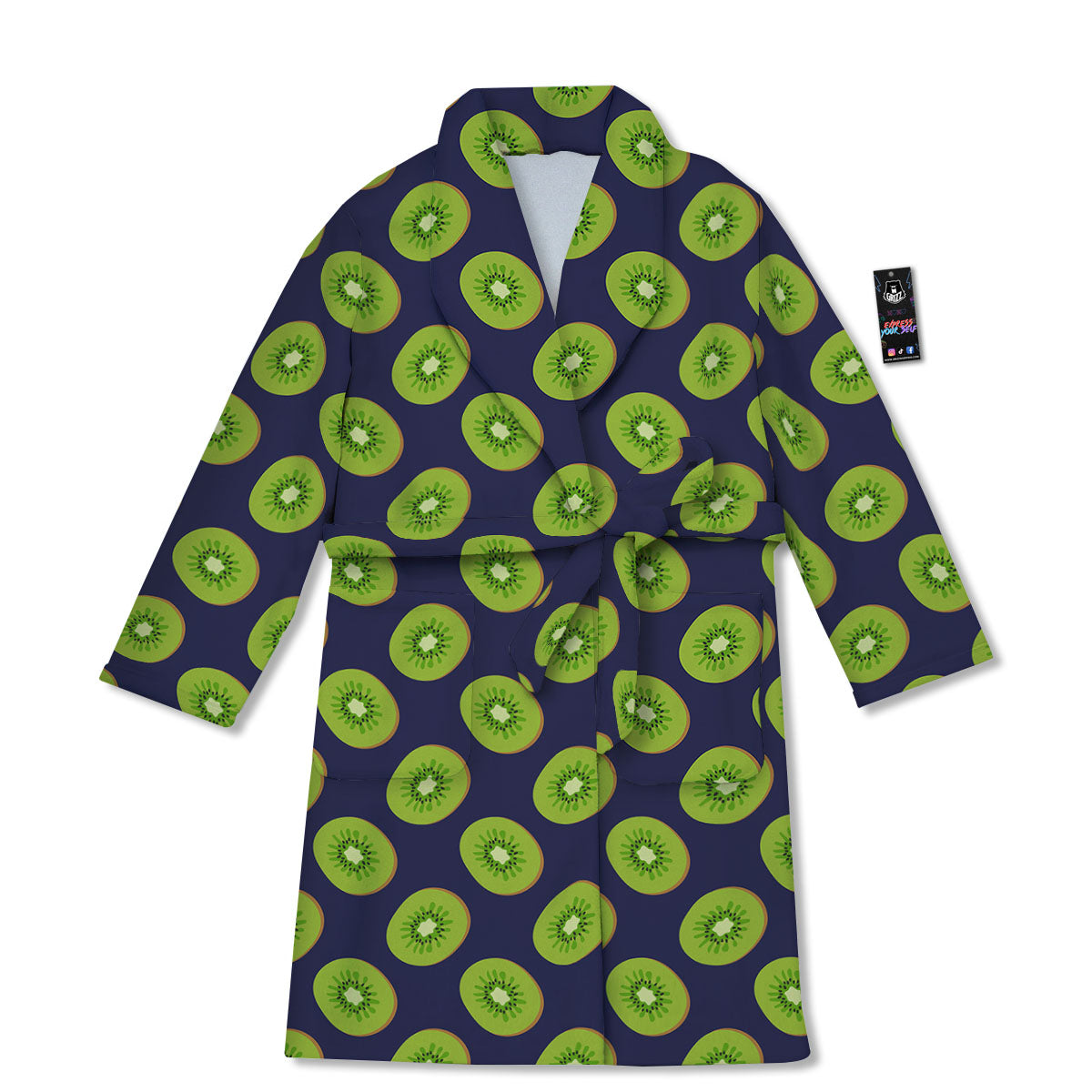 Slices Kiwi Print Pattern Bathrobe-grizzshop