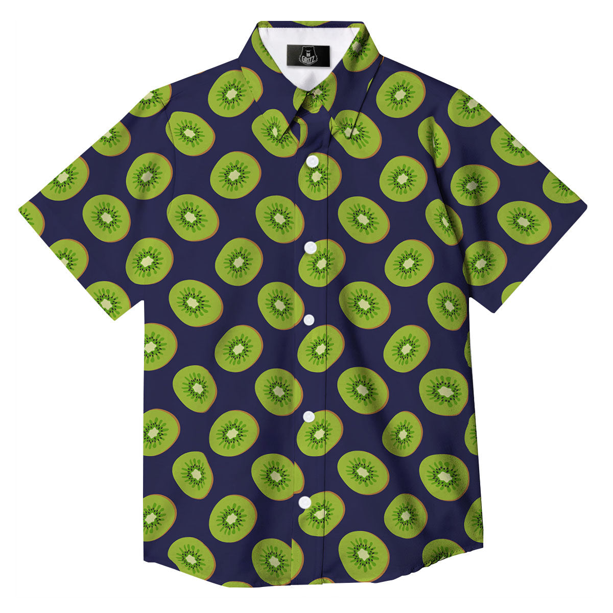 Slices Kiwi Print Pattern Button Up Shirt-grizzshop