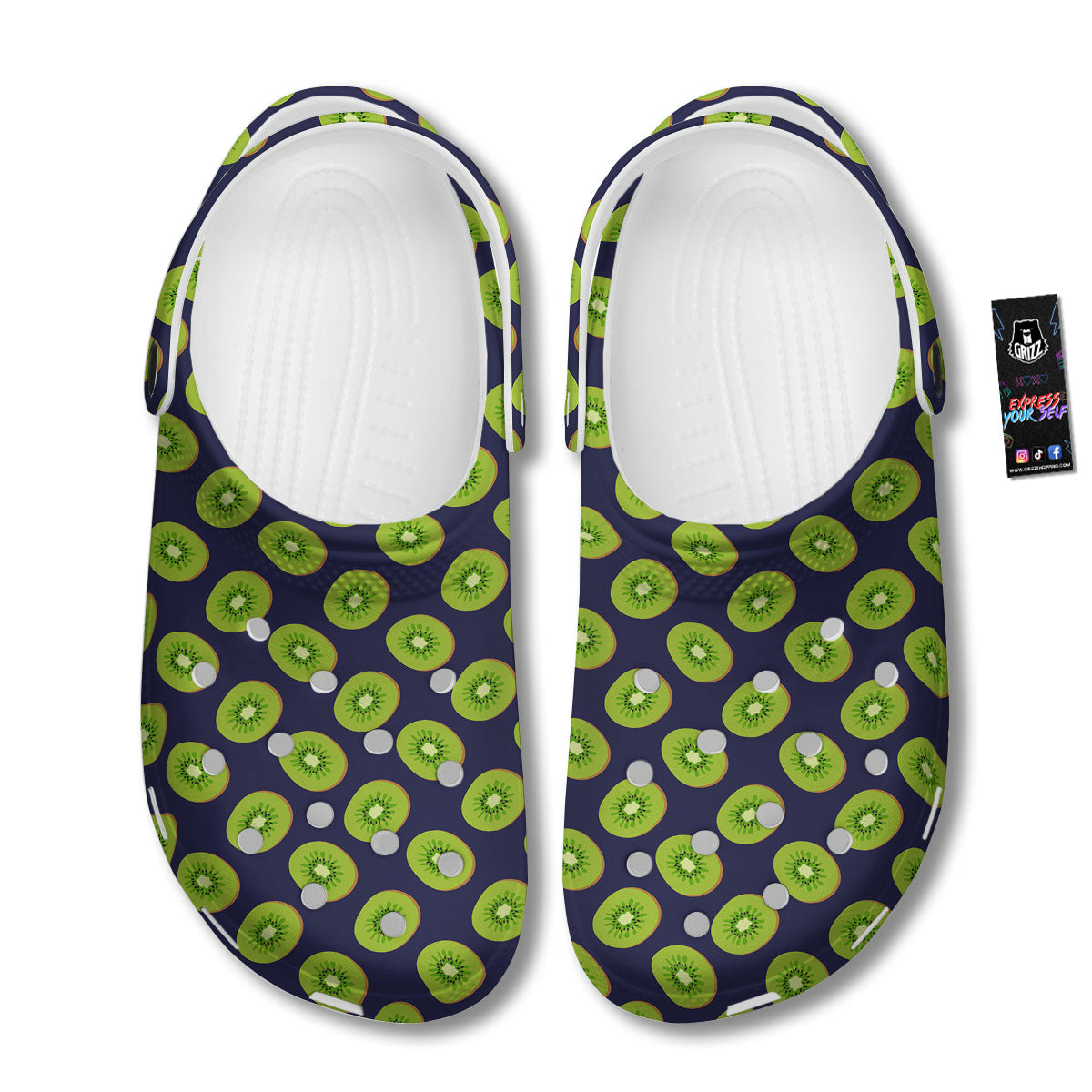 Slices Kiwi Print Pattern Clog-grizzshop