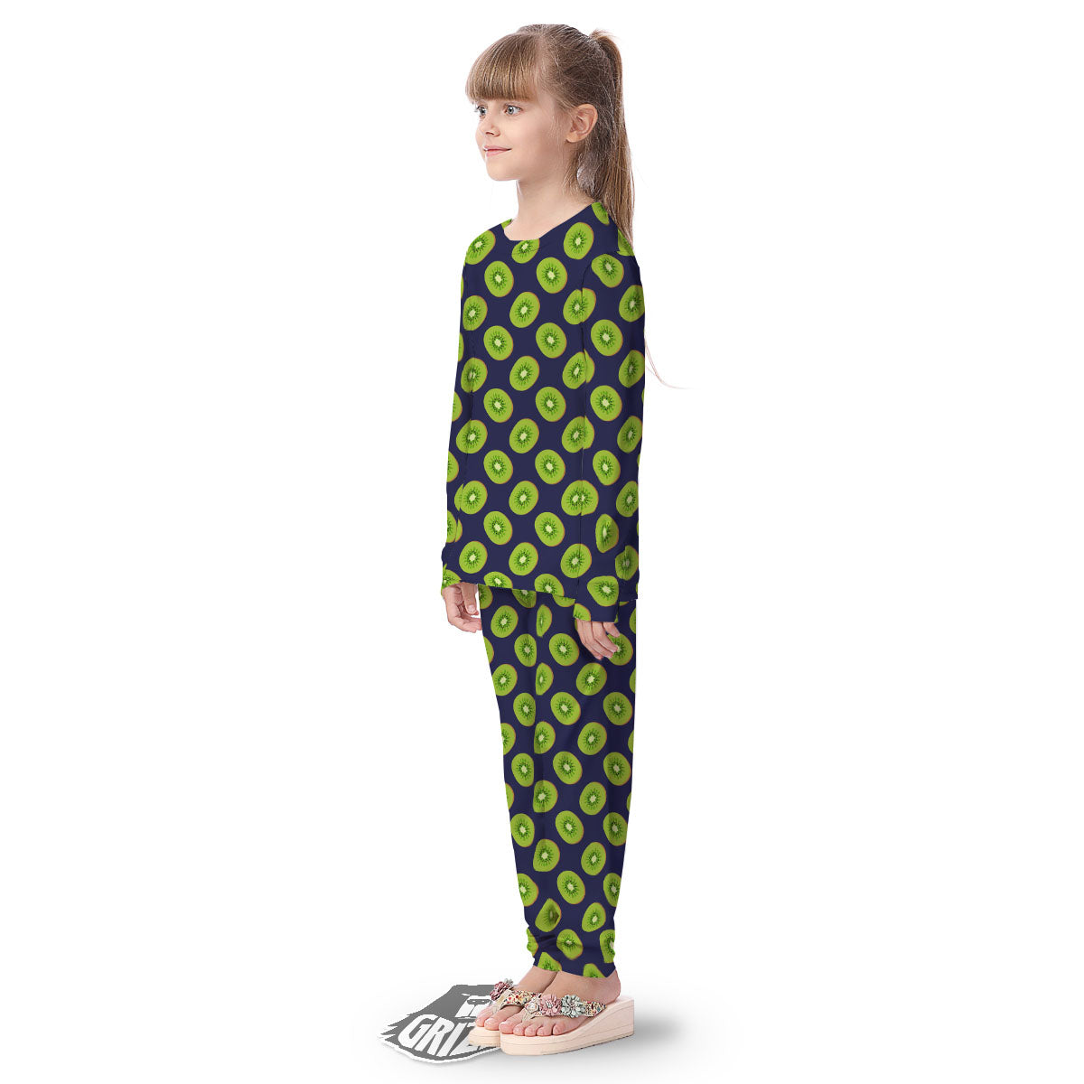 Slices Kiwi Print Pattern Kid's Pajamas-grizzshop
