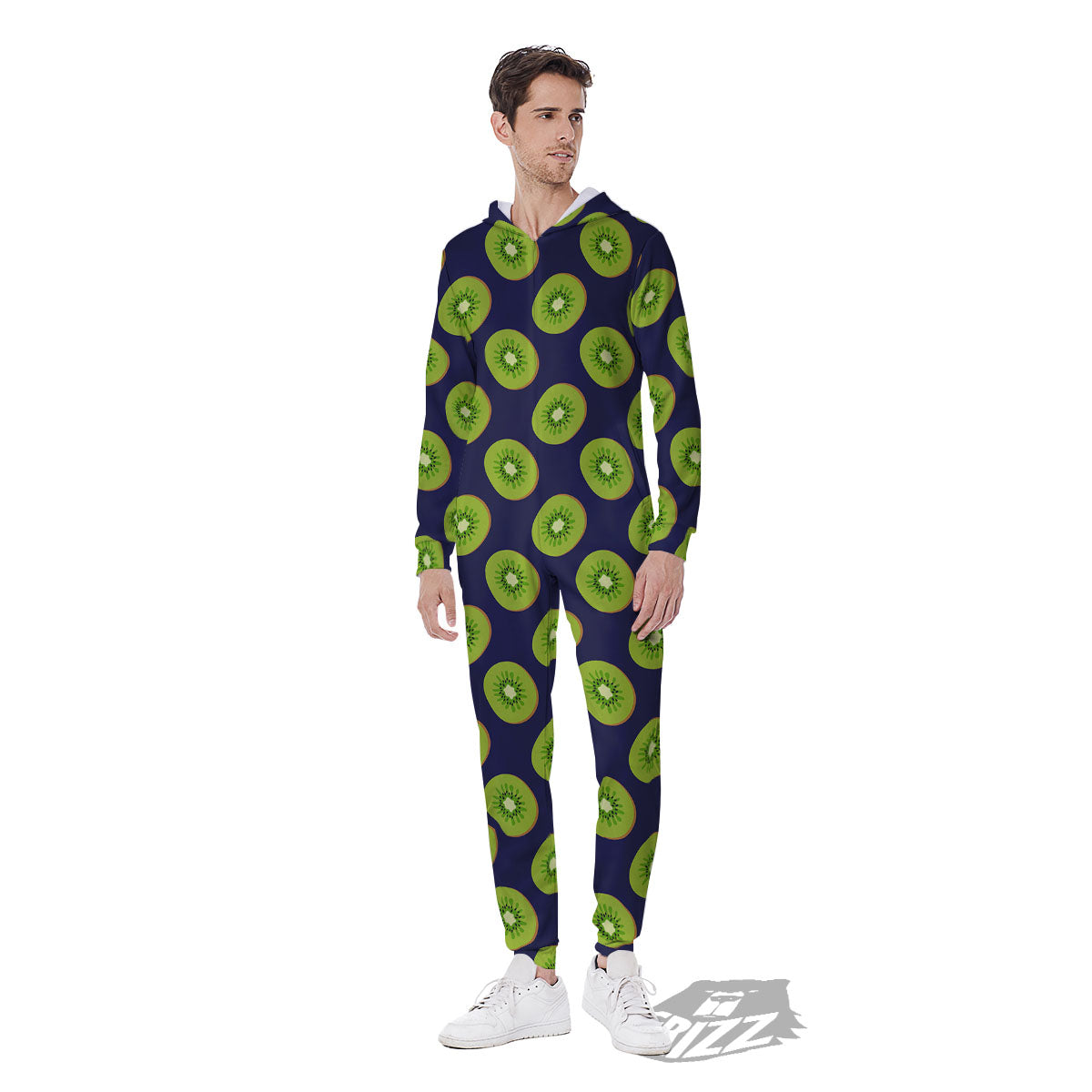 Slices Kiwi Print Pattern Men's Jumpsuit-grizzshop