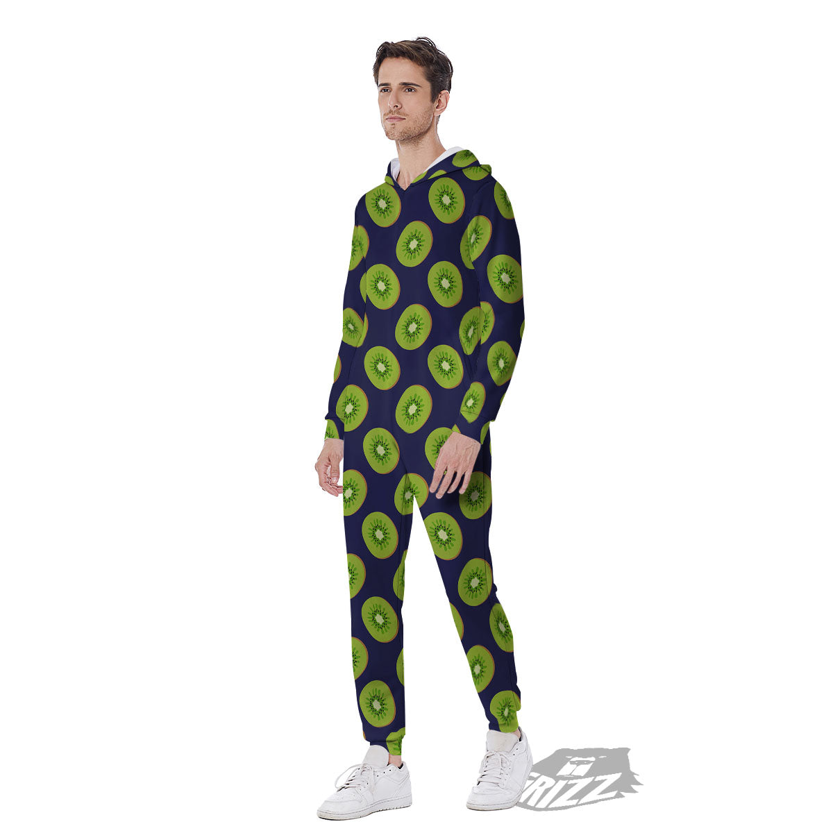 Slices Kiwi Print Pattern Men's Jumpsuit-grizzshop