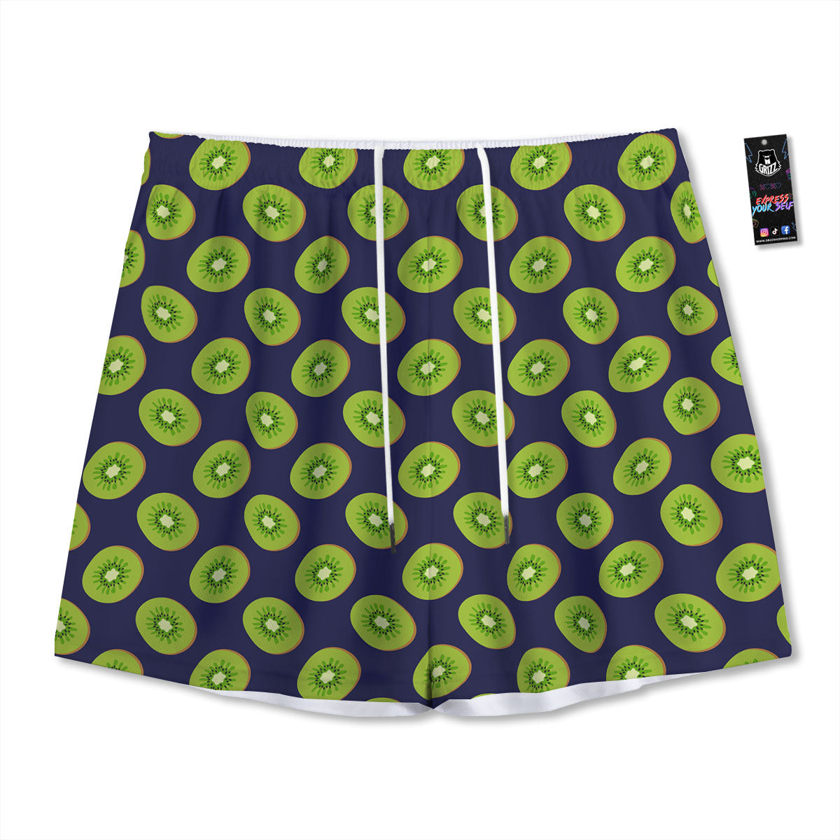 Slices Kiwi Print Pattern Mesh Shorts-grizzshop