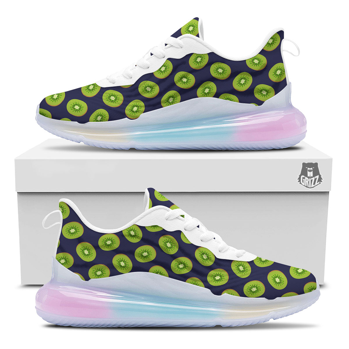 Slices Kiwi Print Pattern Running Sneakers-grizzshop